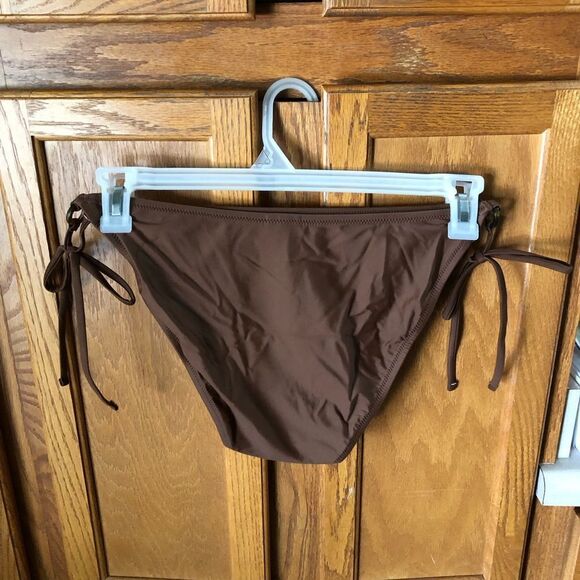 NWT J Crew O-Ring Curved Waist Cheeky String Bikini Bottom Brown Size XXL - Picture 5 of 10